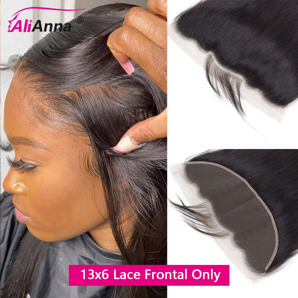 13x6 encaje Frontal solo cabello humano liso transparente HD encaje Frontal cabello crudo Frontal Pre desplumado con pelo de bebé envío rápido