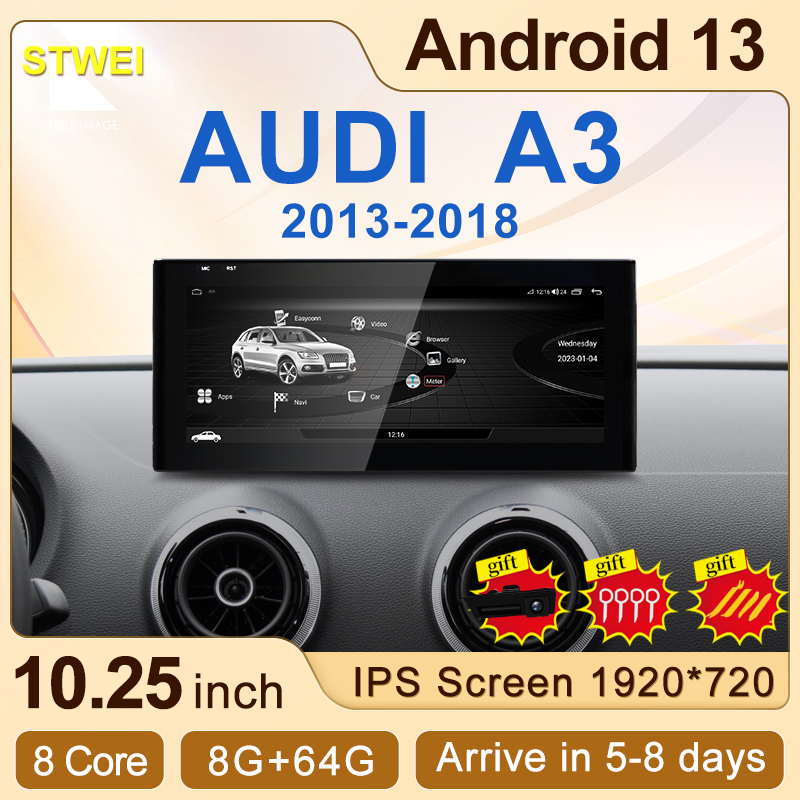 STWEI заводская цена 10,25 "8-ядерный Android13 Carplay для 13-18 лет AUDI A3 автомобильные видеоплееры мультимедийный GPS-навигатор экран