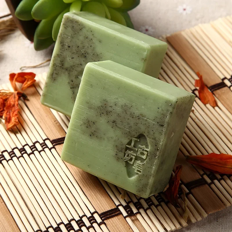 Jabón de ajenjo Natural, aceite esencial de limpieza medicado ácarido, jabón de ducha refrescante, jabón de té verde hecho a mano