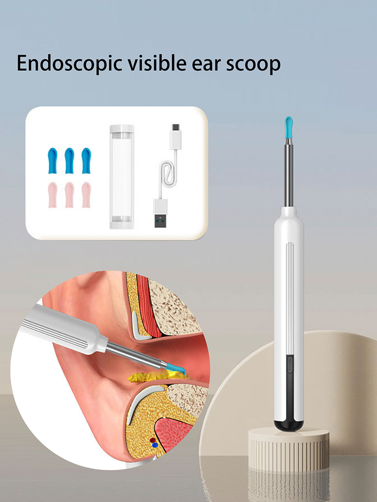 Escavador de ouvido inteligente visual endoscópico, limpador de ouvido endoscópico WIFI sem fio