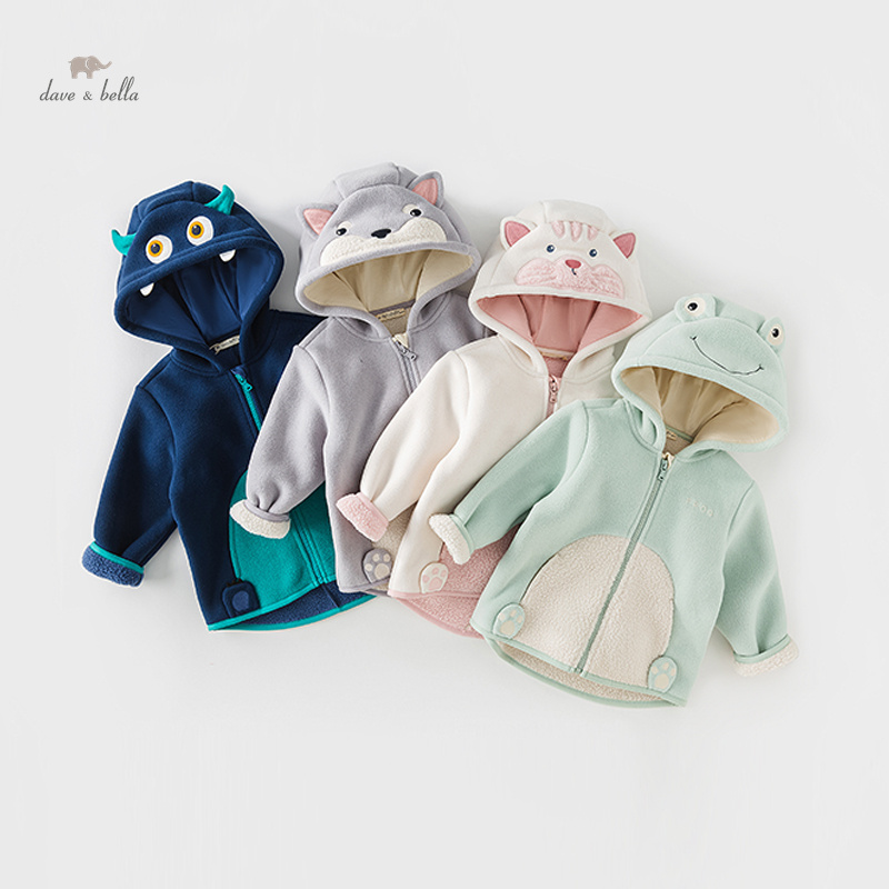 Veste polaire Dave Bella pour enfants garçons et filles, manteau décontracté tendance automne-hiver, vêtements d'extérieur pour fêtes en plein air DBX14462-C