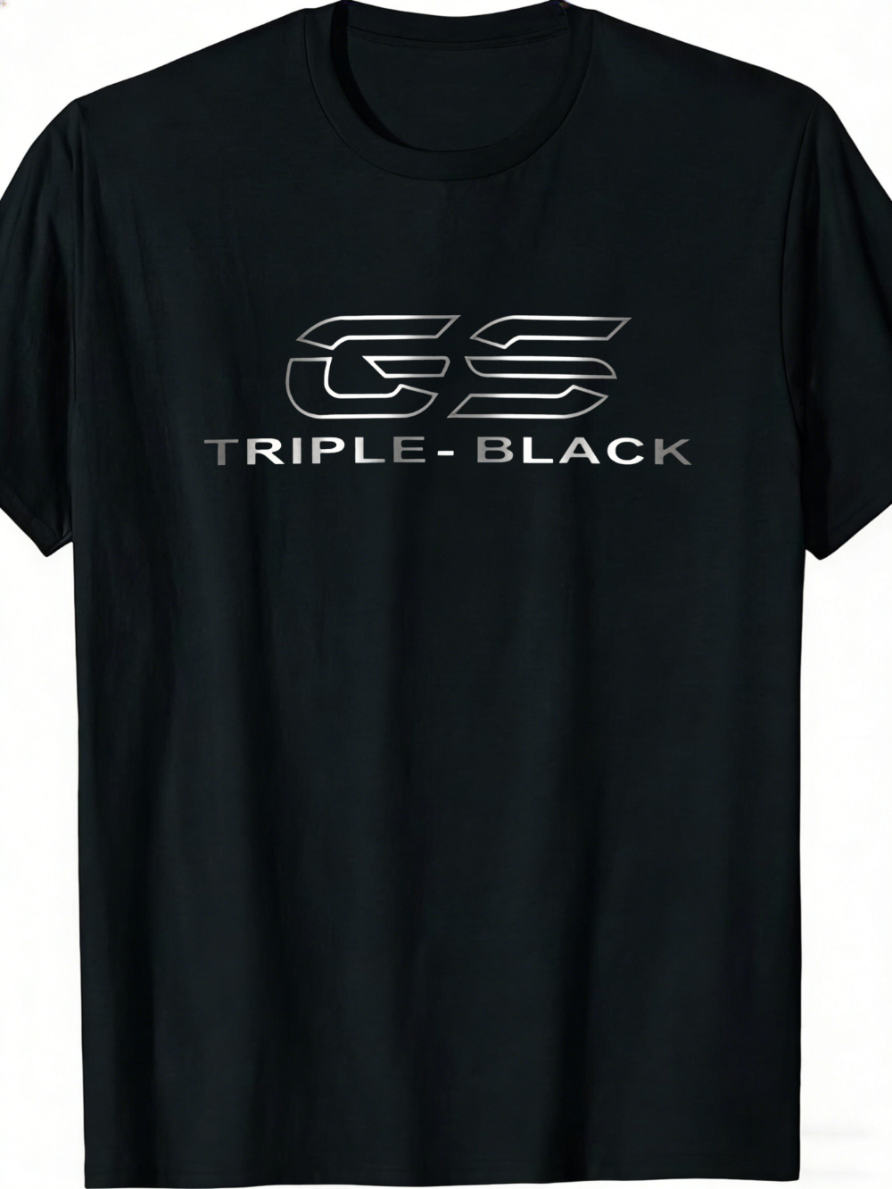 Unisex All-black GS Logo T-shirt| Casual Wear Stylish and Versatile Holiday Vibe Short Sleeve Men's T-shirts for Summer