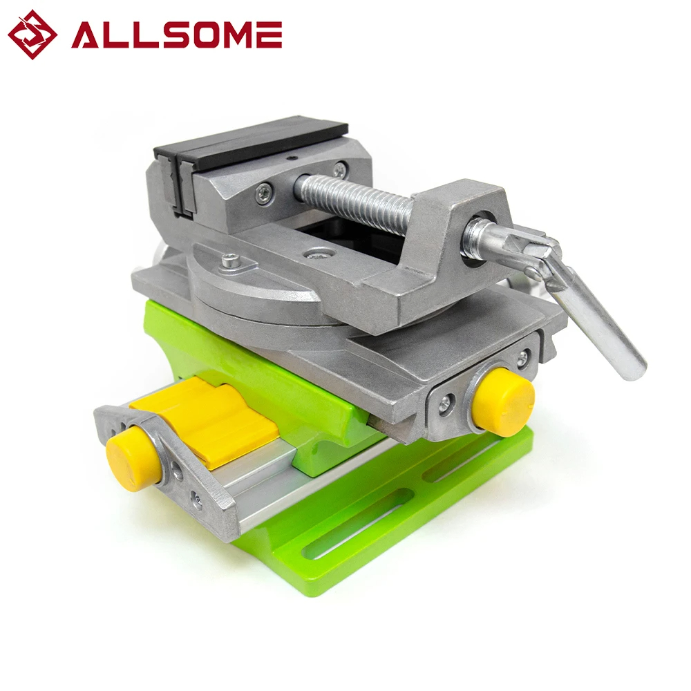 ALLSOME Tavolo con base girevole per morsa di precisione per foratura 2 in 1 Tavolo da lavoro composto in lega di alluminio