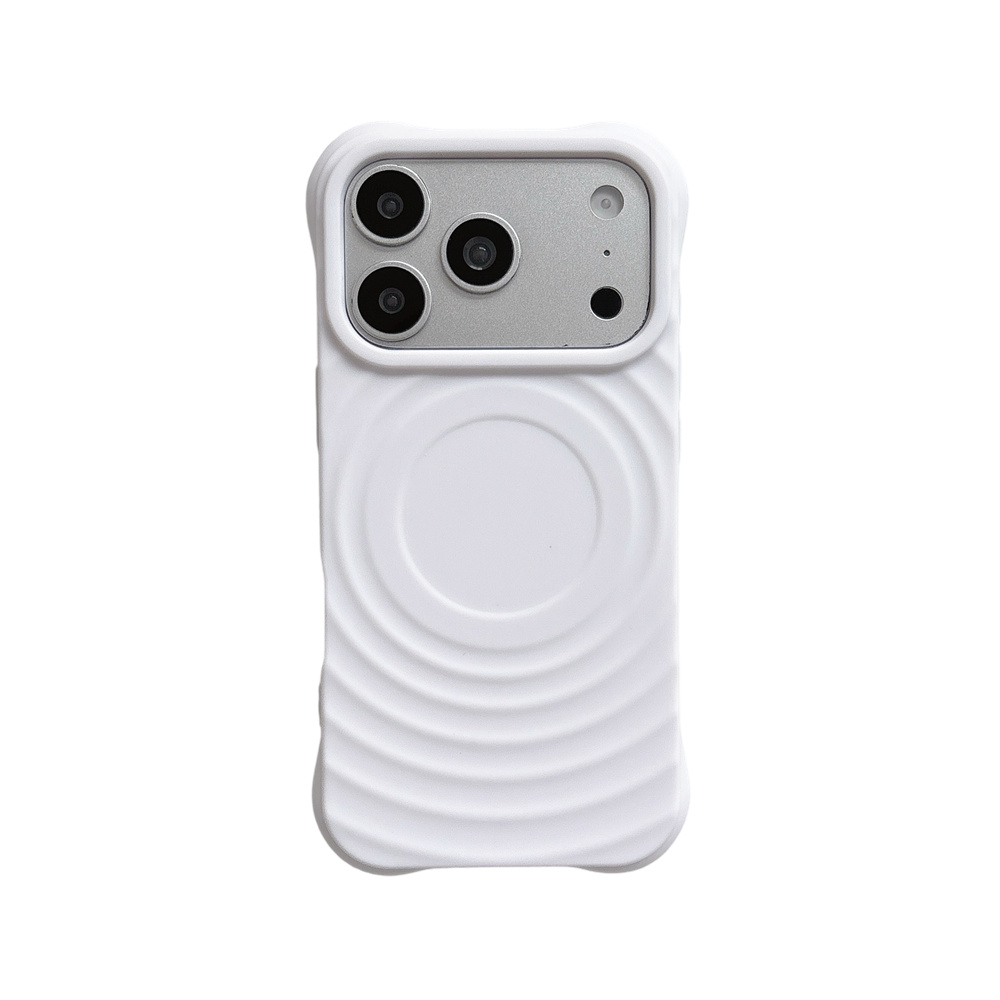 Custodia per telefono in silicone liquido con motivo a onde alla moda per iPhone 17 16 15 14 Plus 13 12 Pro Max, compatibile con MagSafe, anti-graffio