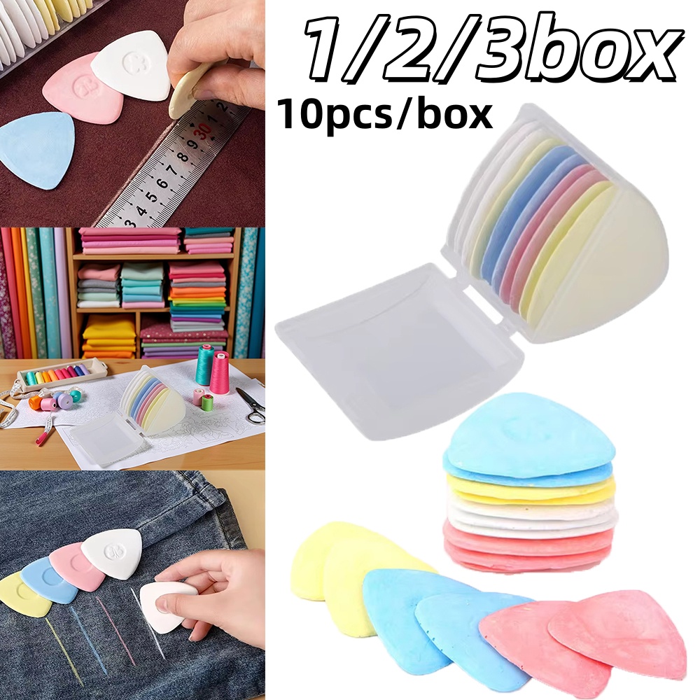 1-3 uds tela colorida sastres tiza triángulo costura tela marcado tiza borrable marcador de tela ropa accesorios de costura