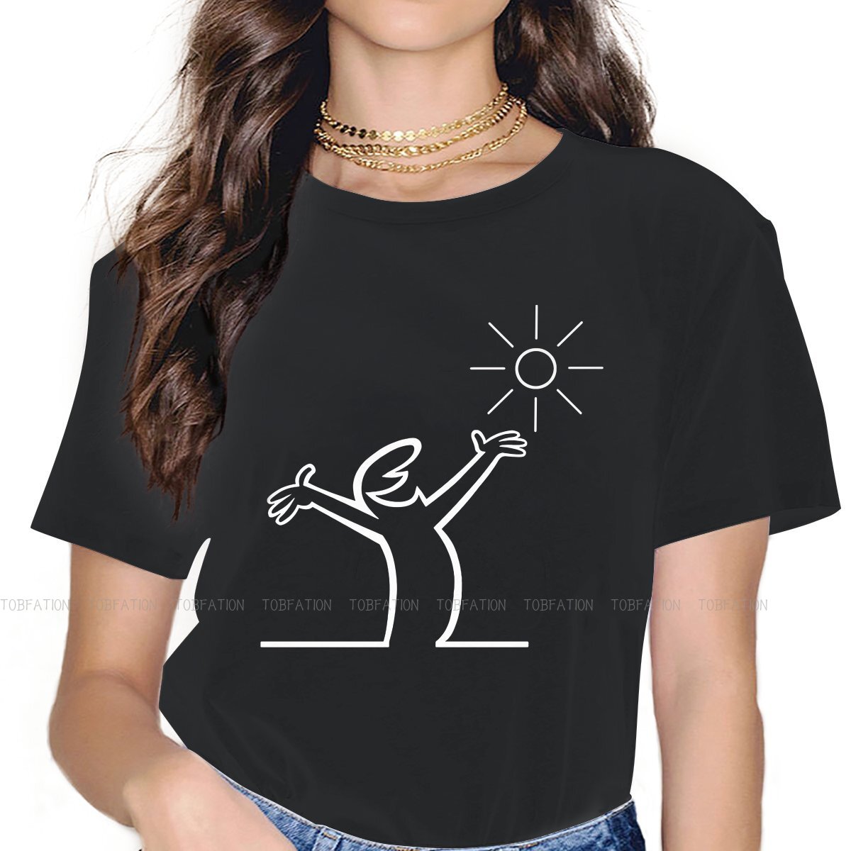 La Linea Mädchen T Shirt Sommer Weibliche Tops Grafik Kawaii Tees Damen 5XL Übergroßen T-shirt
