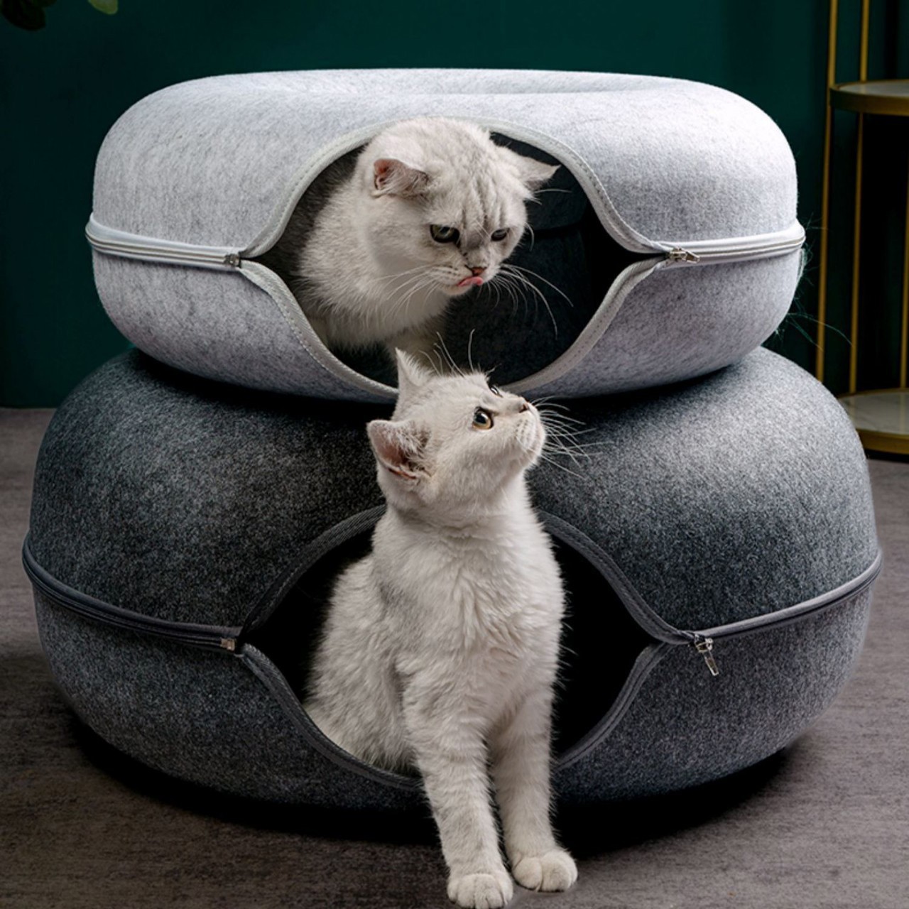 Donut Katze Bett Interaktive Tunnel Haustier Filz Indoor Spielzeug Katzen Haus Kätzchen Training Spielzeug Katze Zwinger Haustiere Liefert