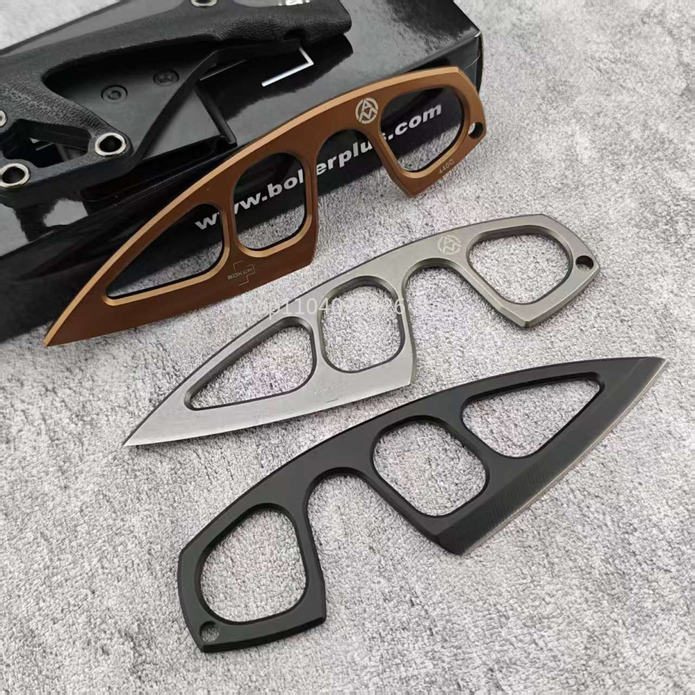 Faca de Bolso Mini BOKER com Lâmina Fixa em Aço, com Bainha, EDC, Pequena, Lâmina 440C, Ferramenta Utilitária para Camping e Aventura