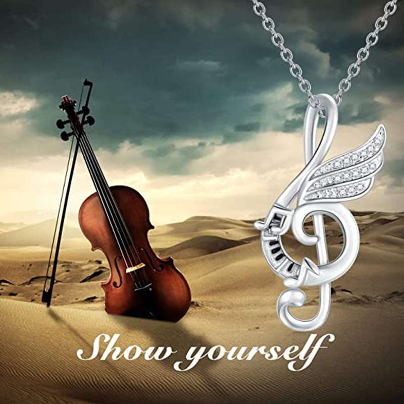 Collana con note squisite per donne Design creativo Chiave tripla Ciondolo Catena clavicola Girocollo Accessori gioielli fai da te Regalo per feste