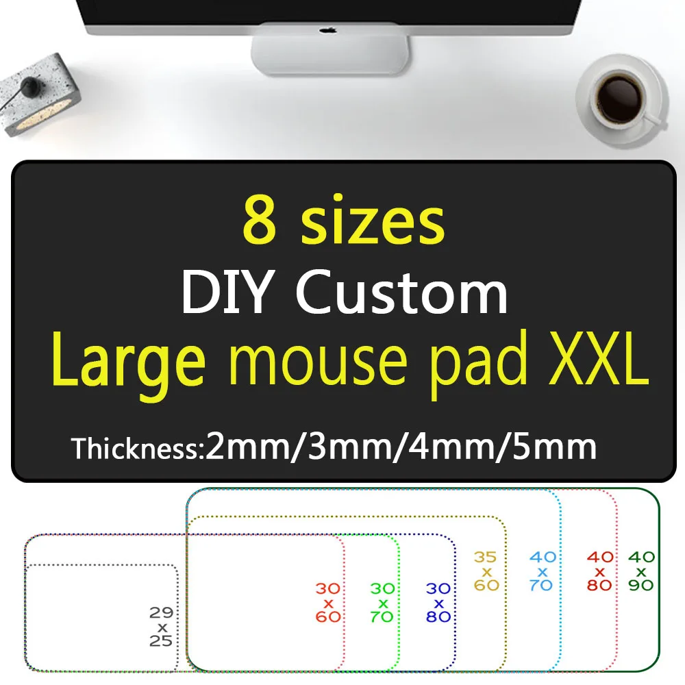 Grand tapis de souris XXL, tapis de souris personnalisés DIY, tapis de souris Kawaii, tapis de bureau pour ordinateur portable, grand tapis 900X400, accessoires de jeu pour souris d'ordinateur