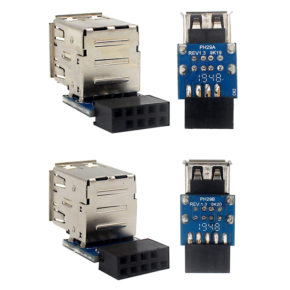 Câble d'extension femelle compatible avec carte mère d'ordinateur, adaptateur d'en-tête, USB 2.0, 9 broches, 10P, accessoires de carte mère de bureau