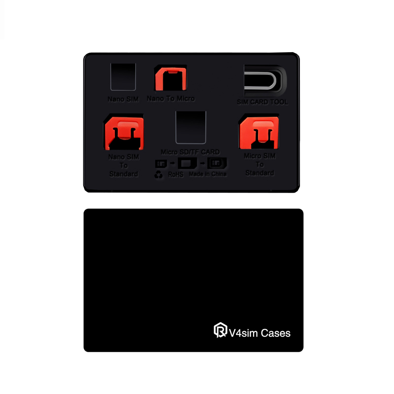 Juego de adaptador de tarjeta SIM y funda de Soporte para tarjeta NANO SIM con aguja Pin lphone, tamaño delgado de tarjeta de crédito para billetera, estuche de almacenamiento