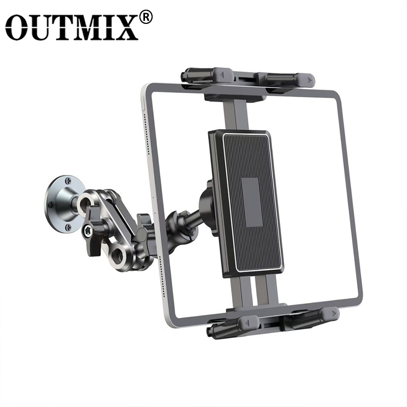 Uchwyt ścienny do tabletu z obrotową podstawą 360 stopni °   Obrotowy, regulowany uchwyt aluminiowy, rozsuwany uchwyt ścienny na iPada, pasujący do wszystkich telefonów i tabletów o przekątnej 4,7-13 cali.