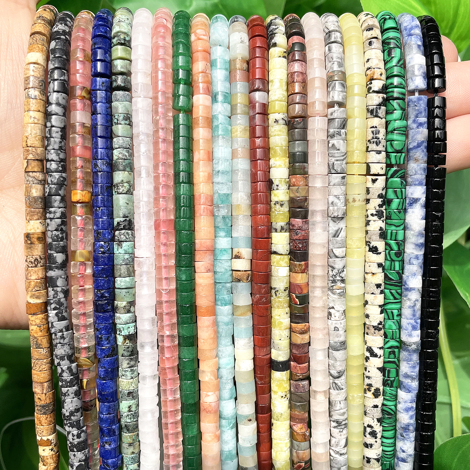 Naturalne turkusy kwarcowy Lapis Lazuli Rondelle koraliki dystansowe 4*2mm płaski okrągły dysk kamienne koraliki do biżuterii DIY Making bransoletka