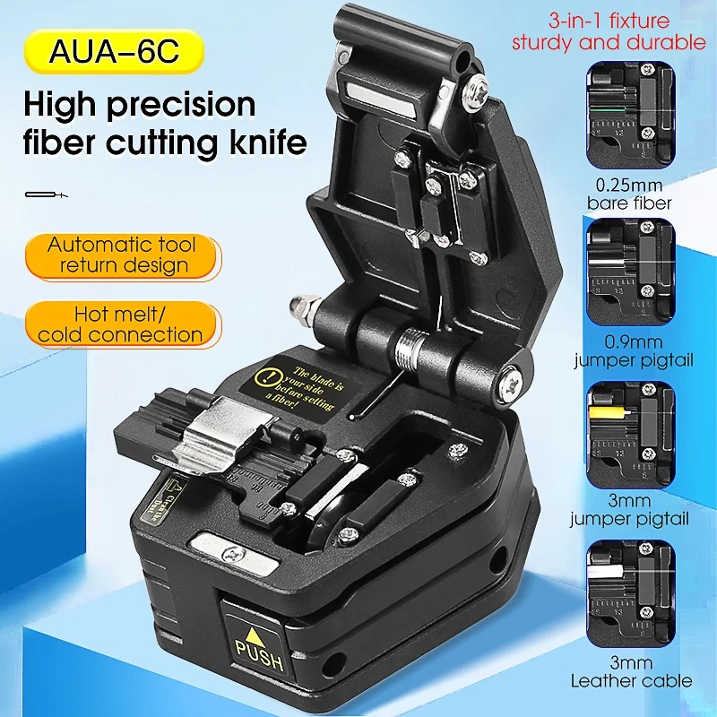 Cuchilla de corte de Cable de fibra de AUA-6C, herramientas de cuchillo de fibra óptica FTTT, cuchilla de alta precisión, hoja de 16 puntos