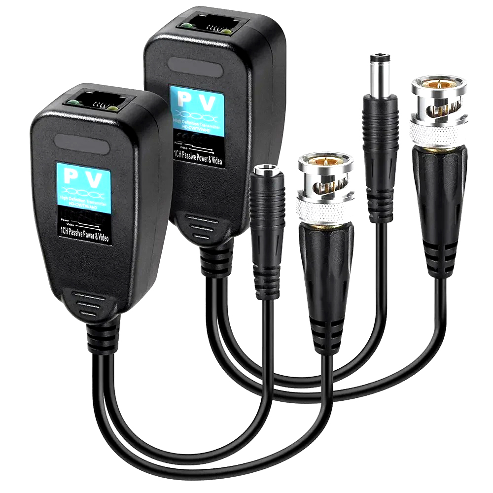 1CH Passive Balun RJ45 CCTV Video Transceiver Coax BNC Supply Power Connectors For HDCVI HDTVI AHD Analog High Definition Camera