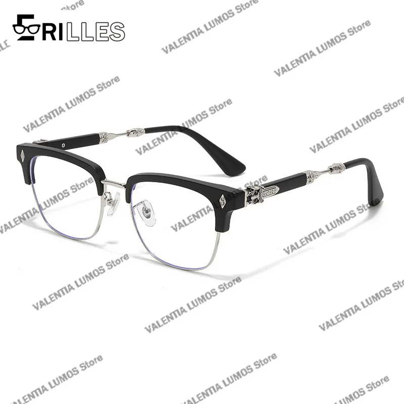 Montature per occhiali full-frame con blocco della luce blu TR90, occhiali da uomo quadrati grandi e alla moda 1: 1, stile personalizzato, uso quotidiano in ufficio