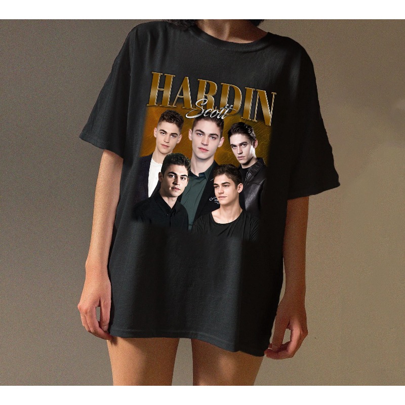 Hardin Scott Camiseta feminina estampada moda tendência top para primavera e verão algodão puro unissex camiseta de manga curta