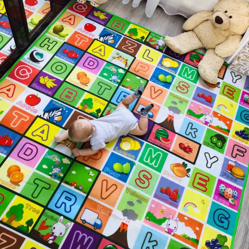 Tapete educacional do jogo para crianças, tapete rastejando, atividade do jogo, ginásio, parque infantil, dupla face, impresso Kids Rug, piso de espuma