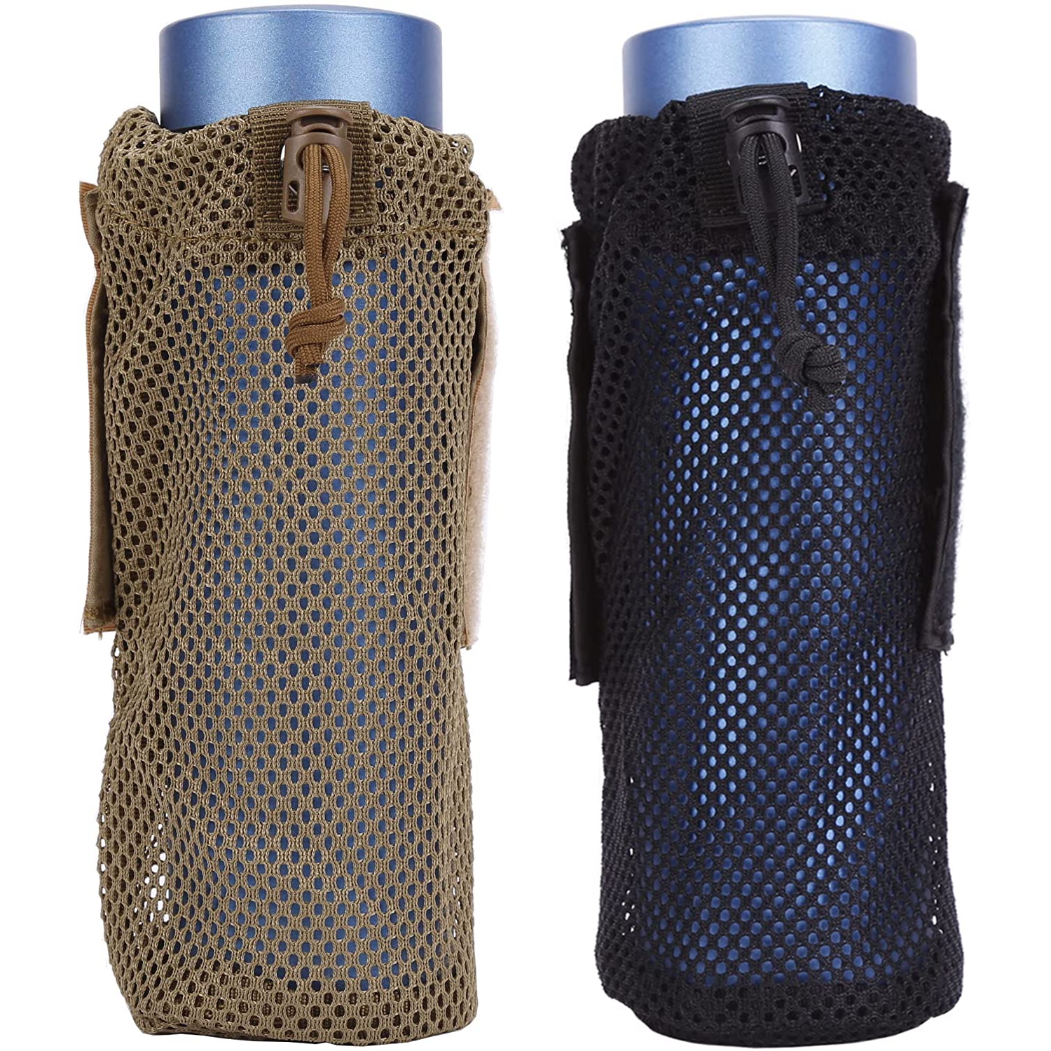 Pochette de bouteille d'eau de cyclisme en plein air, support tactique Molle, sac de rangement pliable en maille, sac à dos pour bouteille d'eau