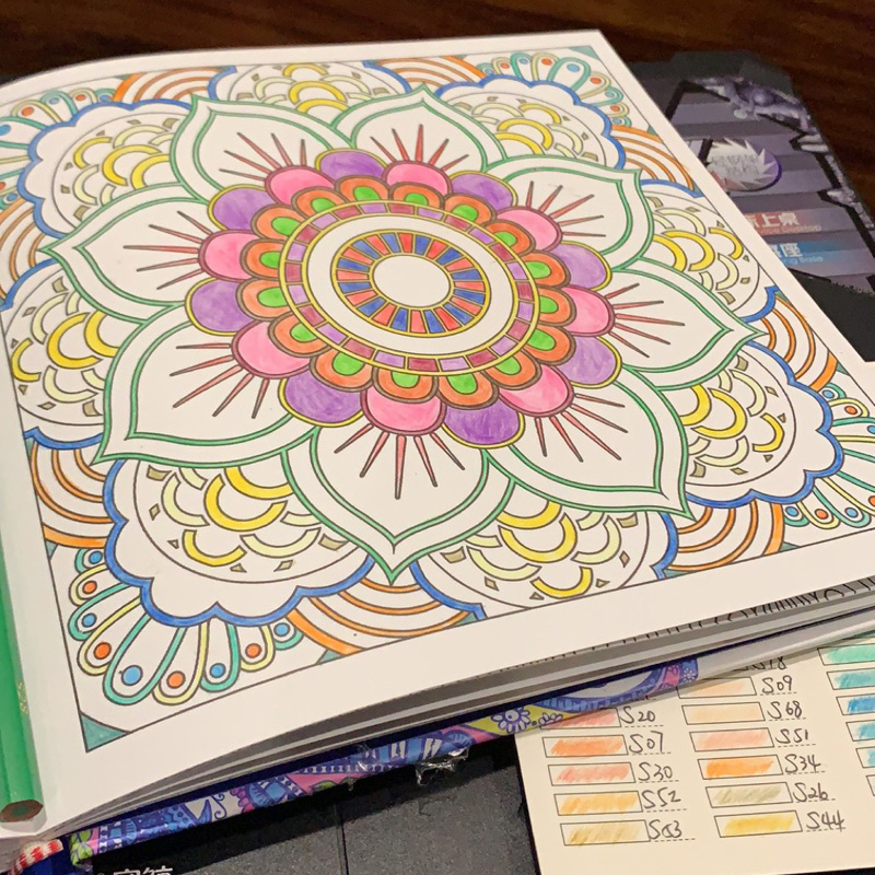 1 本曼荼羅花ぬりえ子供のための大人のストレス解消キルタイム落書き絵画デッサンアートブック文具