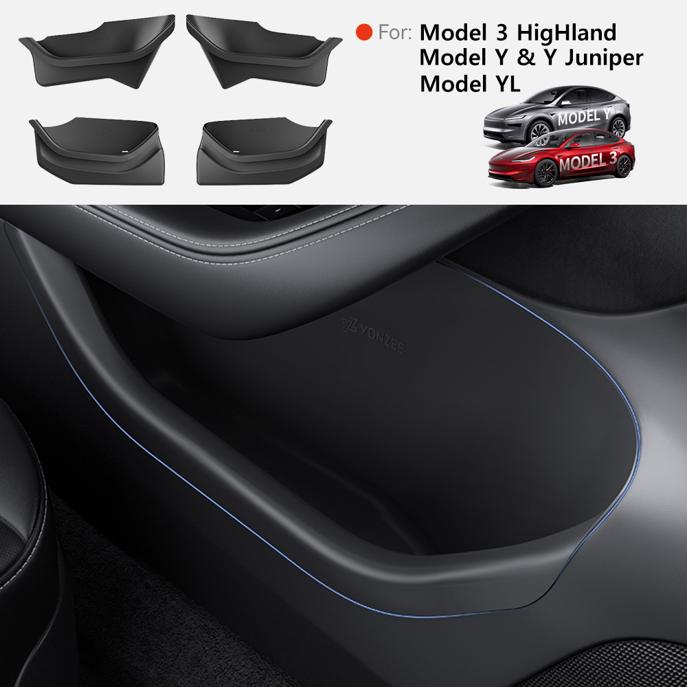 YZ Do Tesla Model 3 Y YL Highland Juniper Samochodowy Schowek Boczny na Drzwi Przednie Tylne TPE Organizer na Drzwi Akcesoria