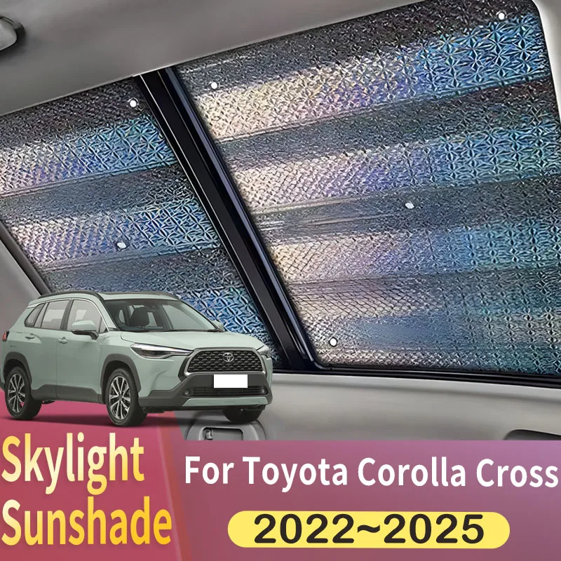 Osłona przeciwsłoneczna szyberdachu odpowiednia do Toyota Corolla Cross XG10 2022 2023 2024 Panoramiczny dach samochodu 2X Osłona przeciwsłoneczna okna osłony przeciwsłonecznej anty-UV