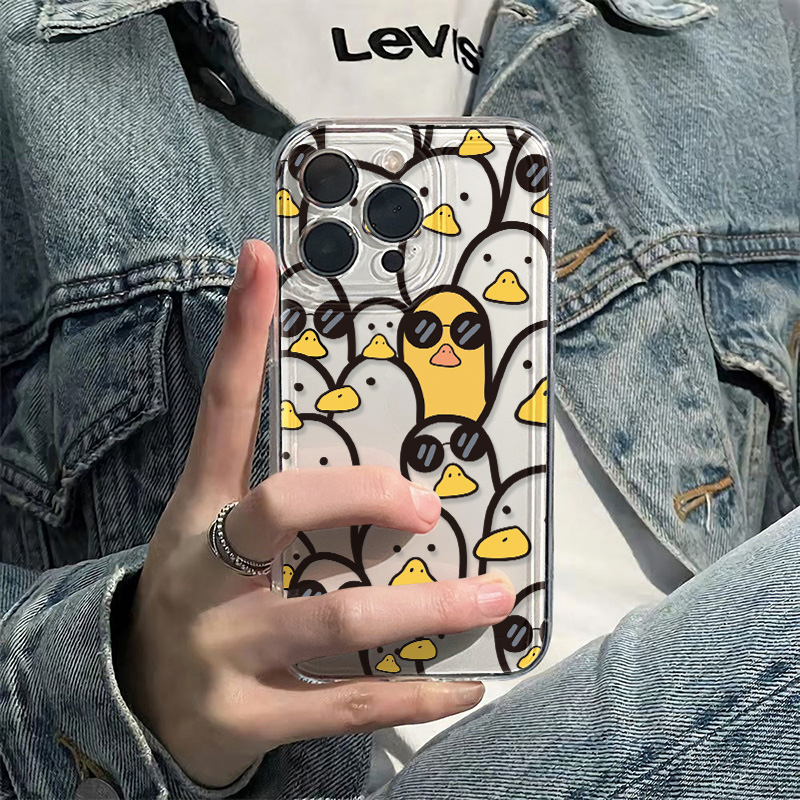 เคสลายการ์ตูนเป็ดน่ารักสำหรับสาวๆ สำหรับ iPhone 17 Pro Max 17 Air 16e 15 11 12 13 14 16 Pro Max X XR XS เคสป้องกันแบบพิเศษมีสไตล์