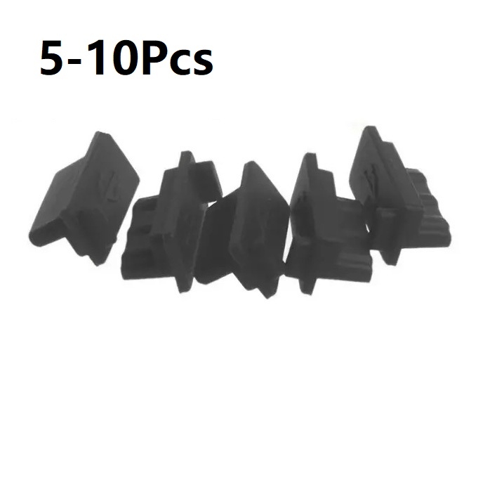 5-10 Buah Tutup Penutup Port Pengisi Daya Steker Debu USB Antarmuka Jack Betina Pelindung Silikon Universal Tablet PC Notebook Laptop