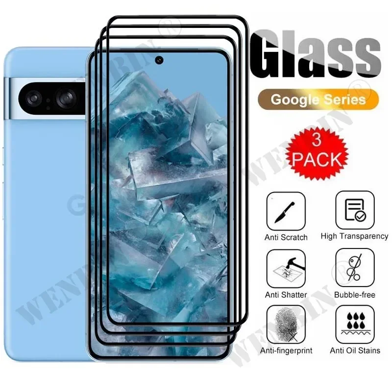 3 шт. Защитное стекло для Google Pixel 11 10 9 8 7 6 Pro XL 7A 5A 3 XL, изогнутое, с полным покрытием экрана