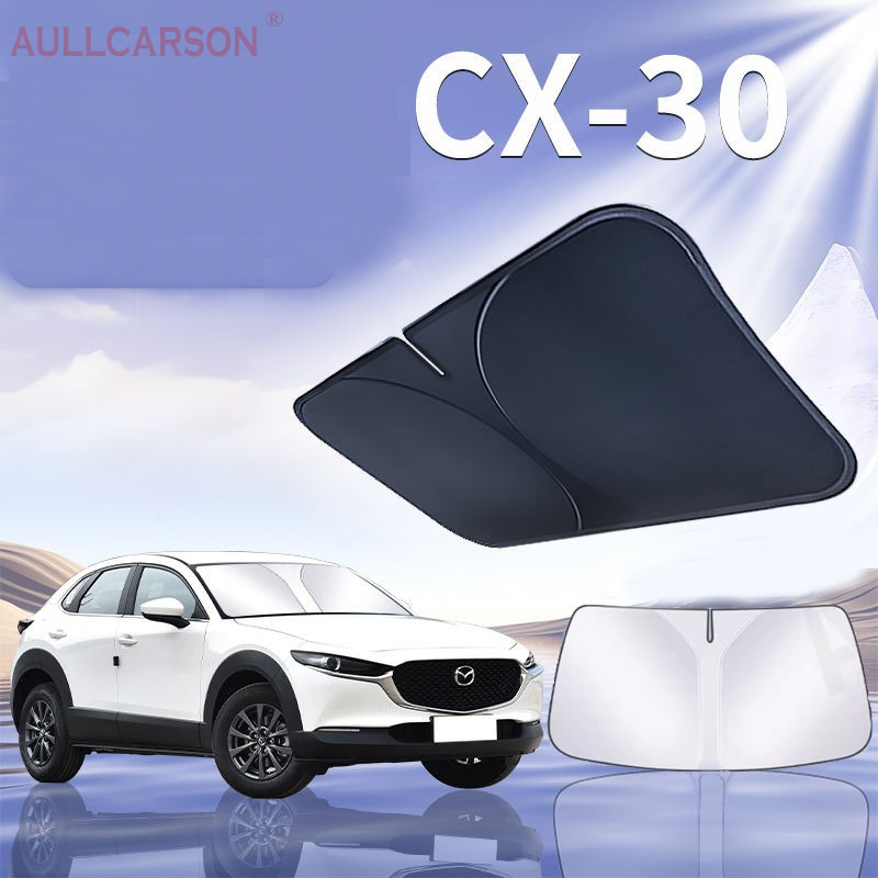 สําหรับ MAZDA CX-30 DM กระจกรถยนต์ Sun Shade บล็อก Reflector Window Visor SHIELD COVER Parasol แบบพับได้ 1 ชิ้น