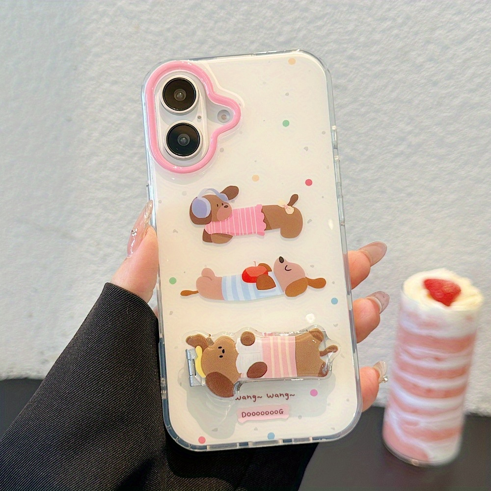 Coque de téléphone de couleur unie, chiot de dessin animé mignon, pour iPhone 17 Air 16 15 14 13 12 11 Pro Max 7 8 Plus, couverture souple antichoc