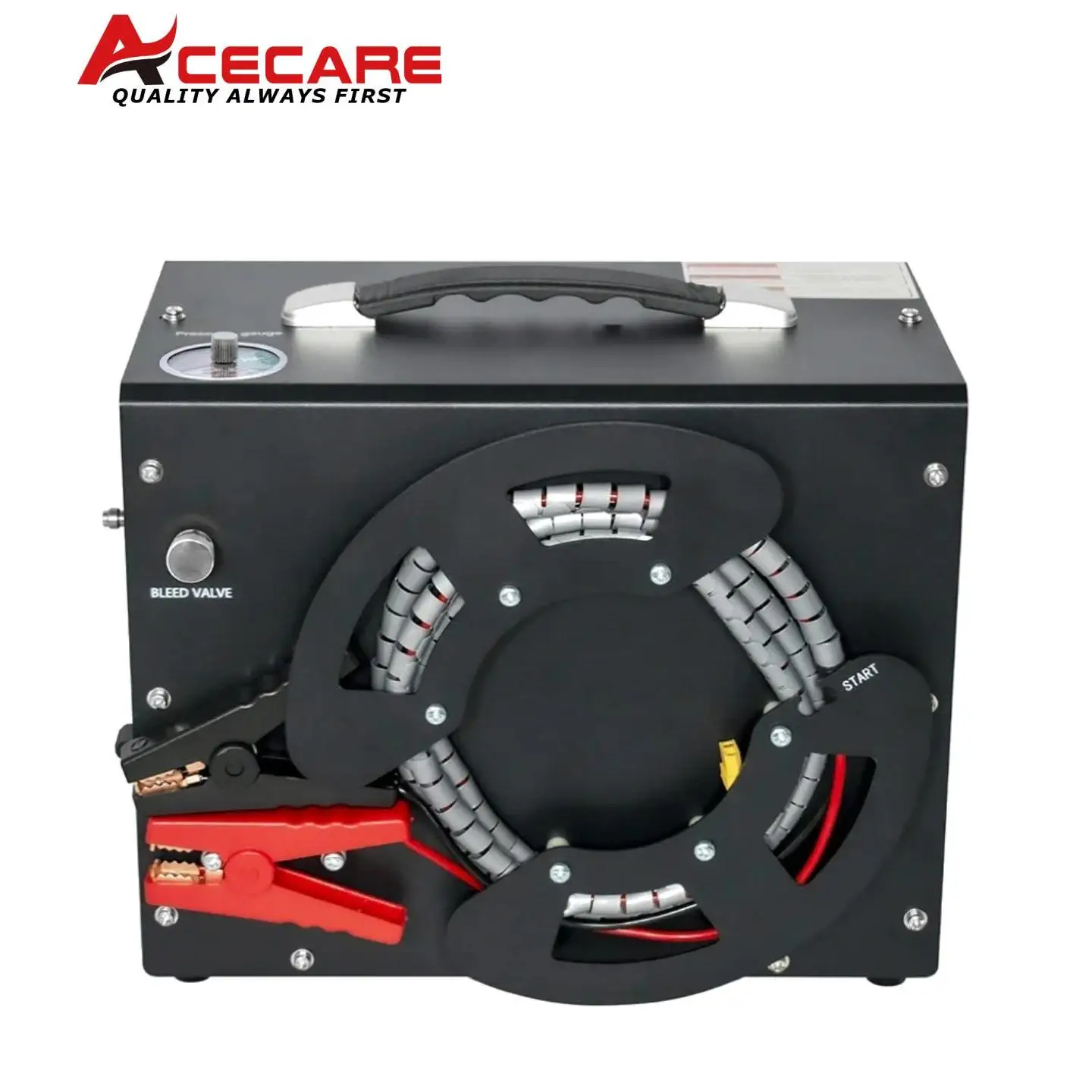 Acecare 4500psi 300bar pcp compressor de ar conjunto de alta pressão compressor de pressão embutido 12v adaptador de alimentação para mergulho rif