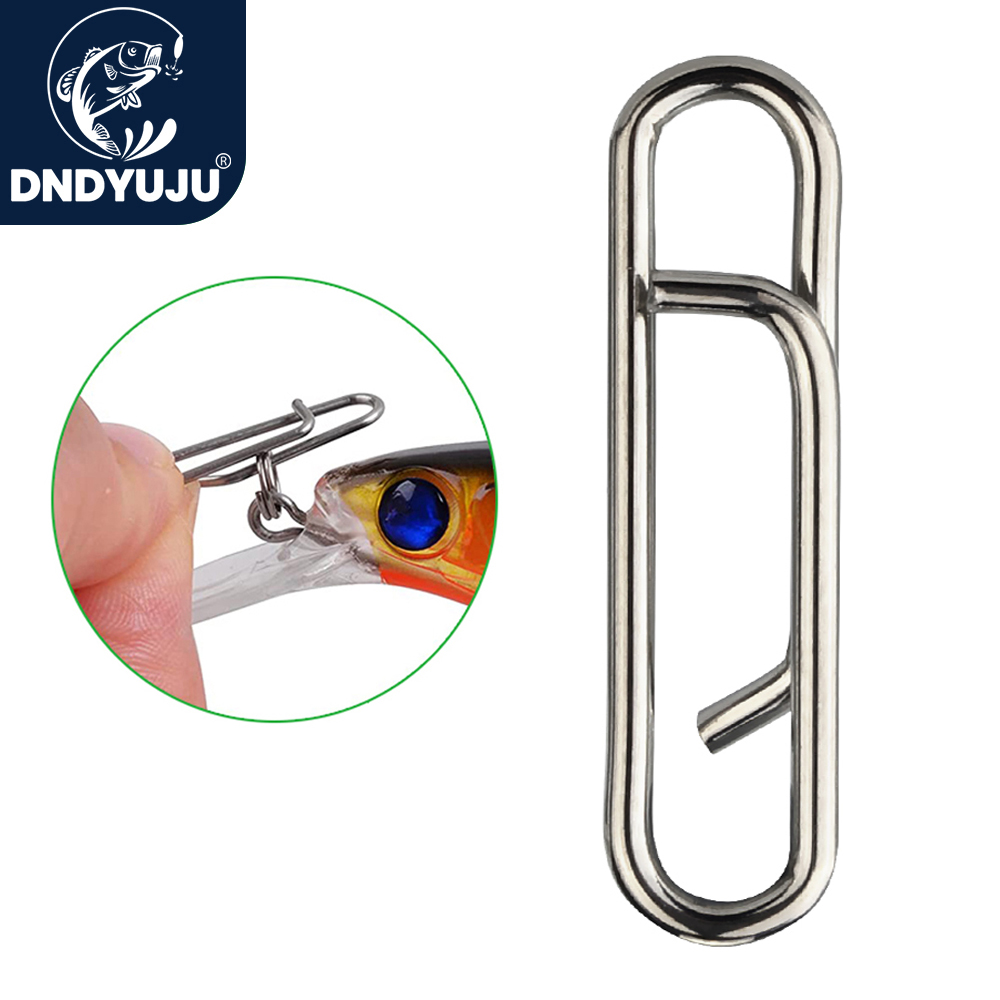 DNDYUJU 30-100 stuks 304 Roestvrij Staal Vissen Lokken Snap Vissen Swivel Interlock Mooie Pin Lokken Connector Vissen accessoires