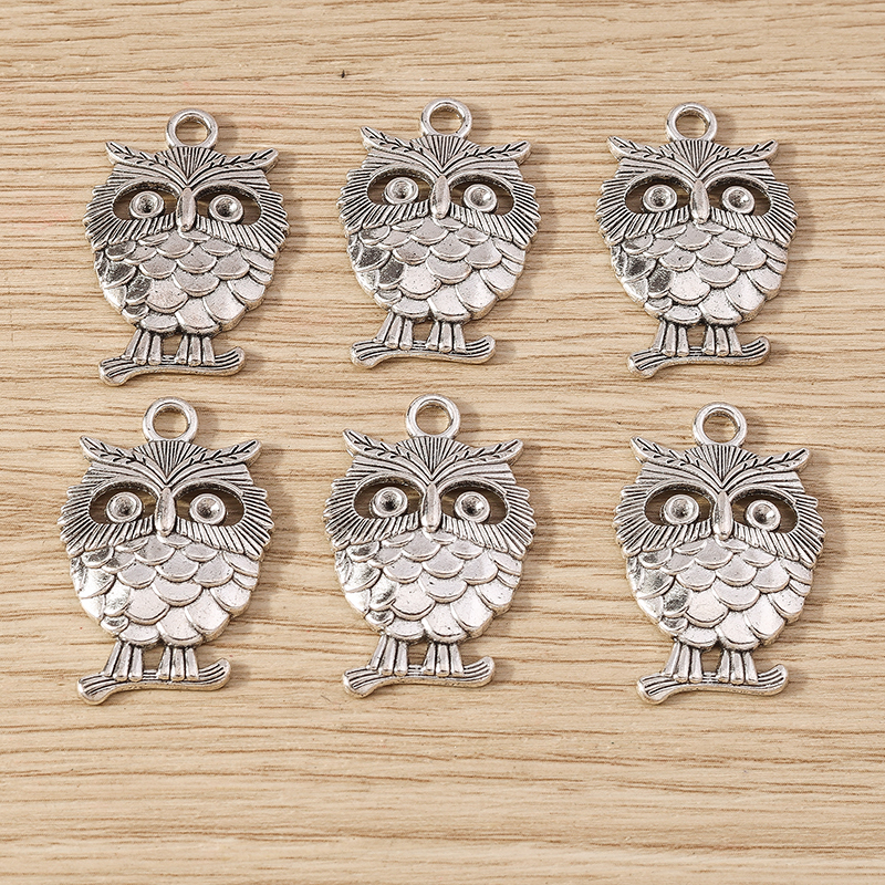10pcs 22x33mm Cartoon Animal Charms Alloy Owl Charms Pendants for Jewelry Making Earrings Necklaces Bracelet DIY Crafts Supplies