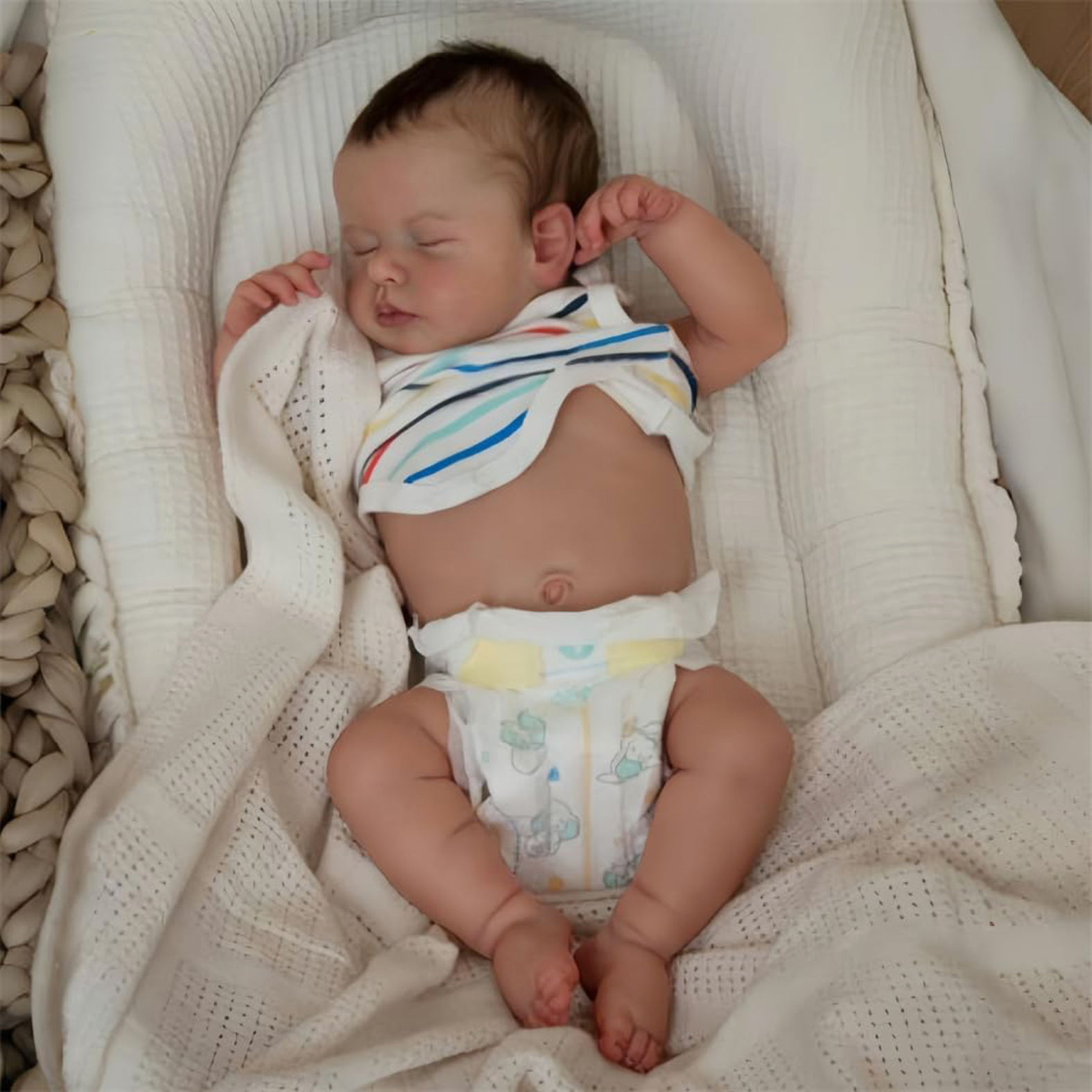Bambole Reborn 45 cm, Neonato Realistico in Silicone, Corpo Intero, Bambino Reborn Artigianale con Accessori Giocattolo, Regalo per Bambini dai 3 Anni in su