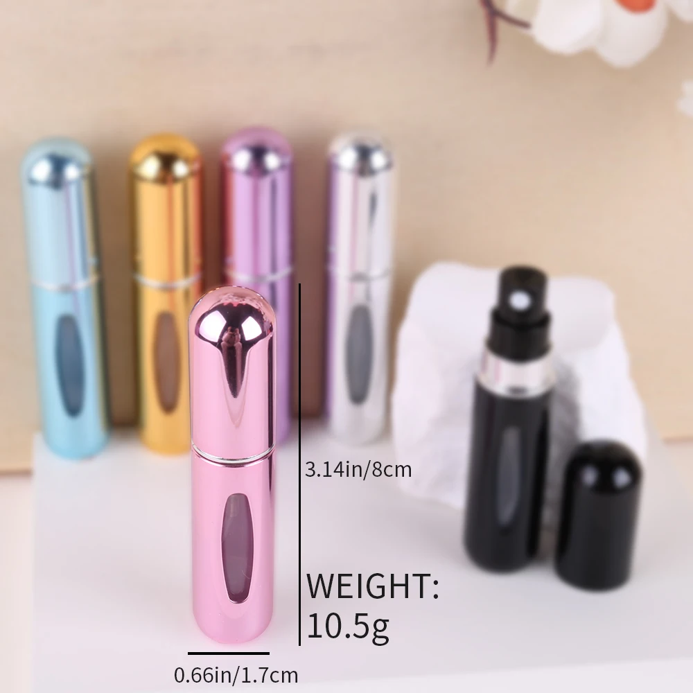5/10pcs 5ml ขวดน้ําหอมชุดเป็นมิตรกับสิ่งแวดล้อมวัสดุสเปรย์น้ําหอมขวด MINI แบบพกพาคอนเทนเนอร์ให้ความชุ่มชื้น