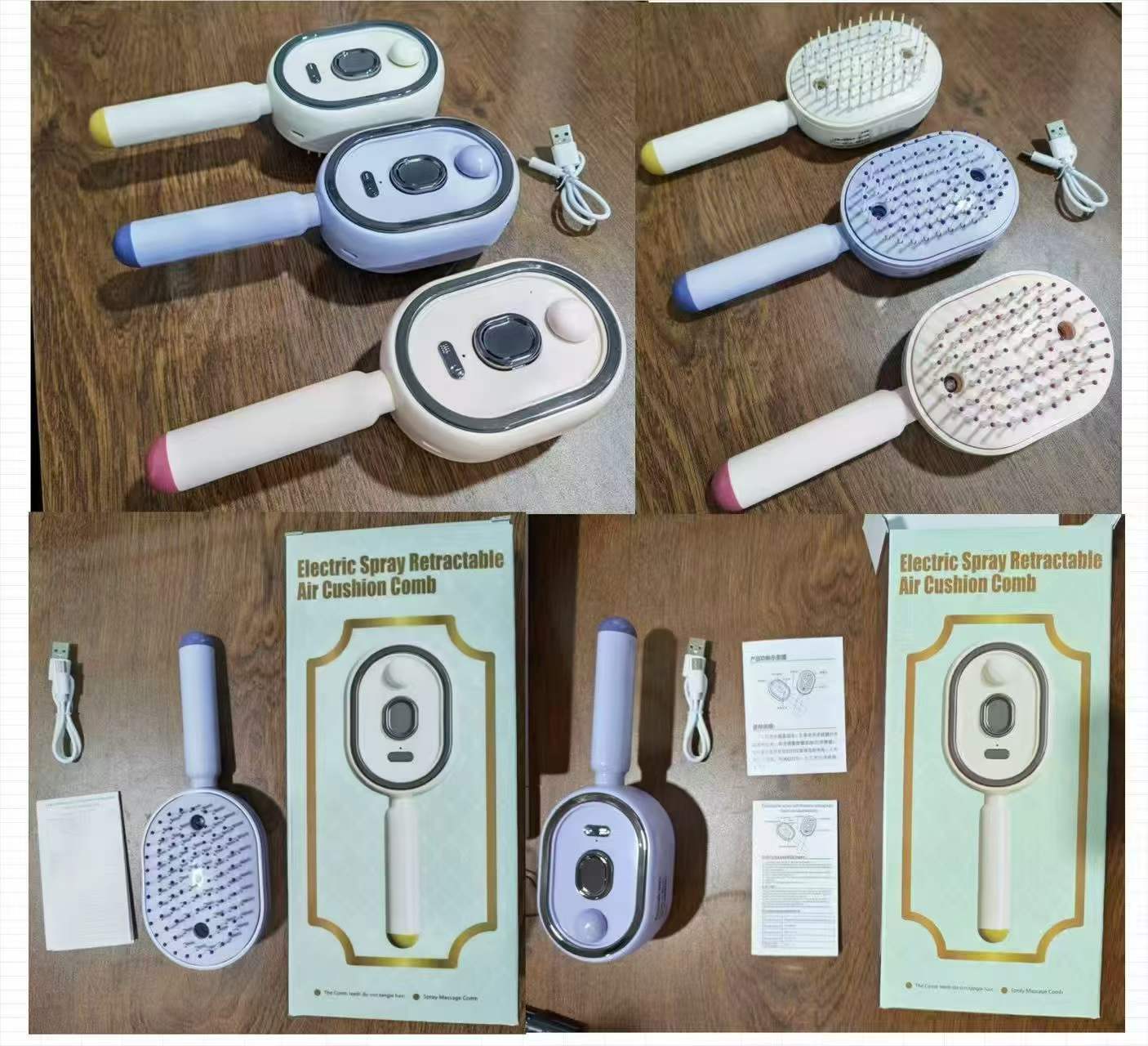 Electric Spray Airbag Massage Comb Essential Oil Atomized Hair Brush Anti-static Salon Fluffy Modeling Hair Care Tools