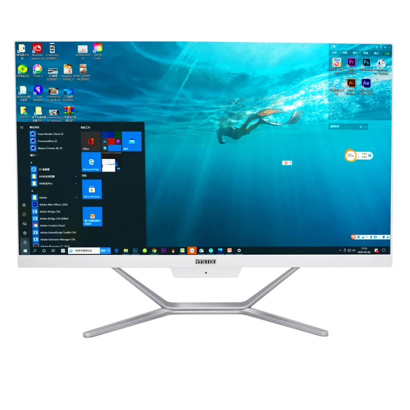 คอมพิวเตอร์เดสก์ท็อป Quad Core Intel i7 8565U All in One PC Gaming 24 นิ้ว 1920*1080 Monitor DDR4 m.2 SSD Windows 10 สํานักงานโดยใช้