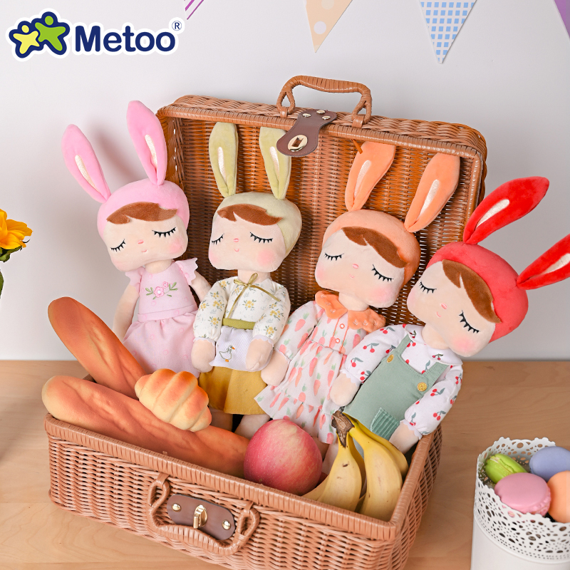 Original Metoo 35 ซม.Angela Pastoral สไตล์ Bunny Plushie ตุ๊กตาเด็ก Hug ตุ๊กตาของเล่นสําหรับทารกและเด็กของขวัญวันเกิด