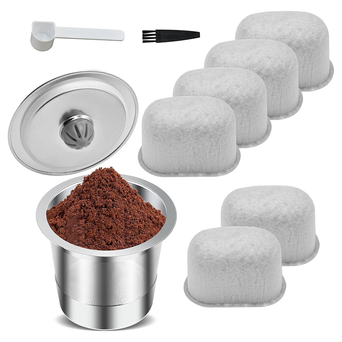 A72P Reusable K Cups for , K Cup Reusable Coffee Pods & Filter Replacement for 2.0 1.0 Coffee Maker Machine