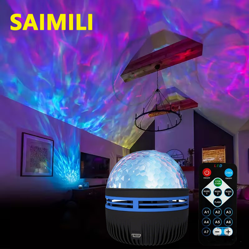 Lampa projekcyjna LED USB Aurora z pilotem, elektroniczna luminescencyjna lampka nocna, projektor gwiazd LED, dekoracje na przyjęcia weselne