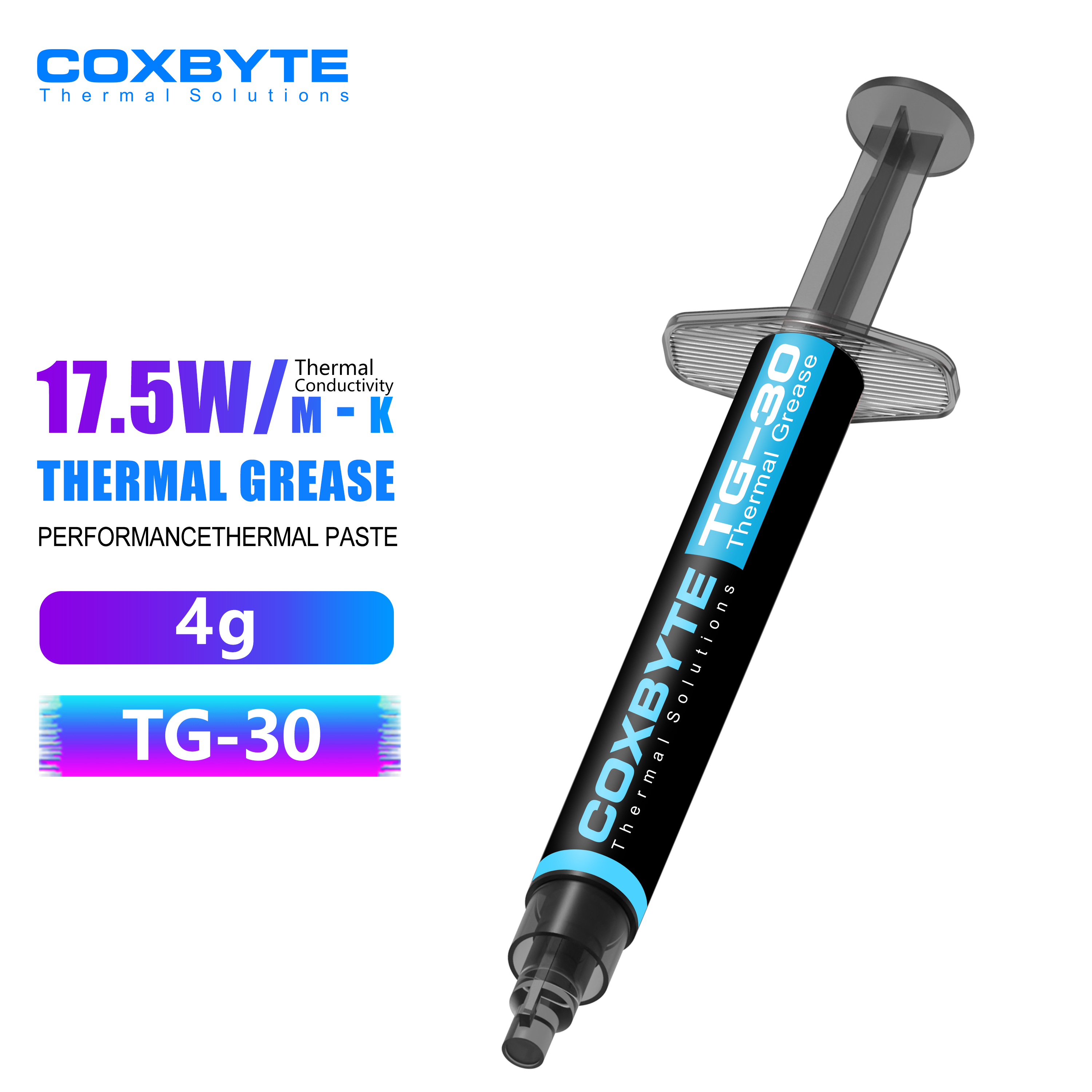 Термопаста Coxbyte TG-30, шприц, рассеивание тепла, силиконовая паста для процессора, видео, графического процессора, охлаждающая термопаста