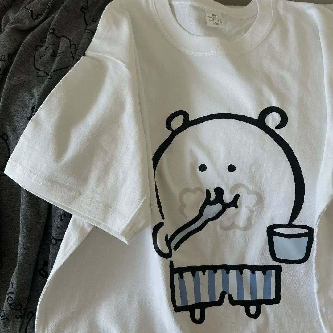 Koszulka z krótkim rękawem z motywem anime Nagano, letnia męska koszulka z czystej bawełny, luźny krój, uniwersalna, codzienna.