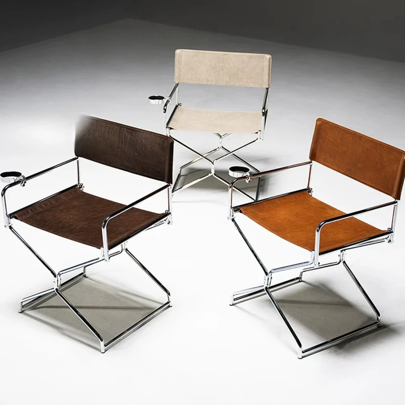 Minimal Metal Dining Chair Foldable Space-saving Backrest Seat Compact Household Dinner Furniture Small Apartment Office Chair