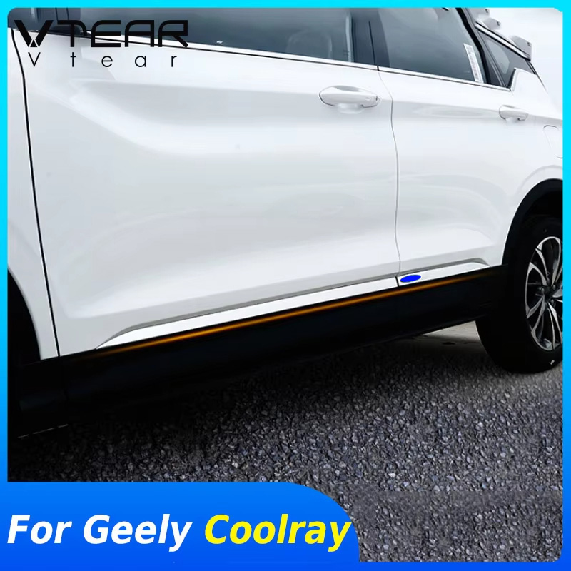 Vtear для Geely Coolray SX11 BelGee X50, накладка на внешнюю дверь, аксессуары, автомобильная рама, хромированный корпус, детали из нержавеющей стали
