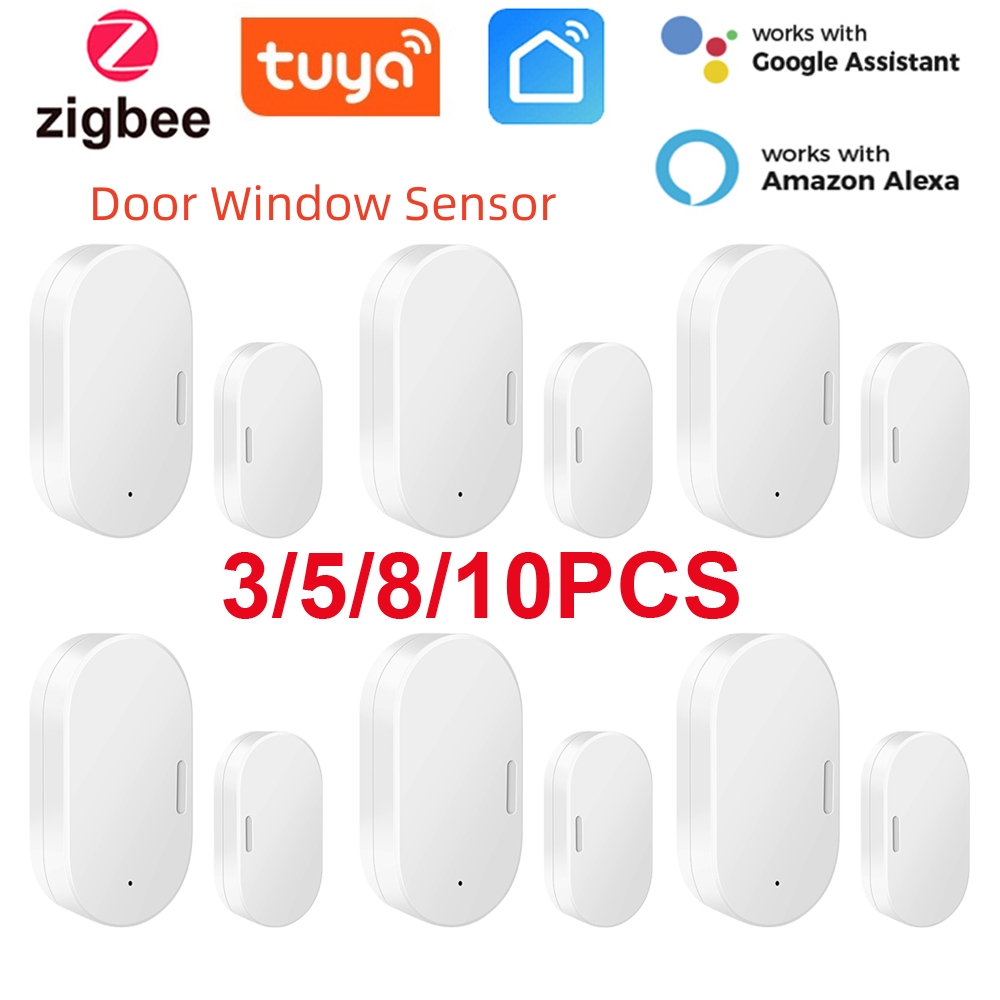Tuya ZigBee Tür und Fenster Magnets ensor Wireless Tür detektor Open Entry Smart Sicherheits alarme kompatibel mit Alexa Google