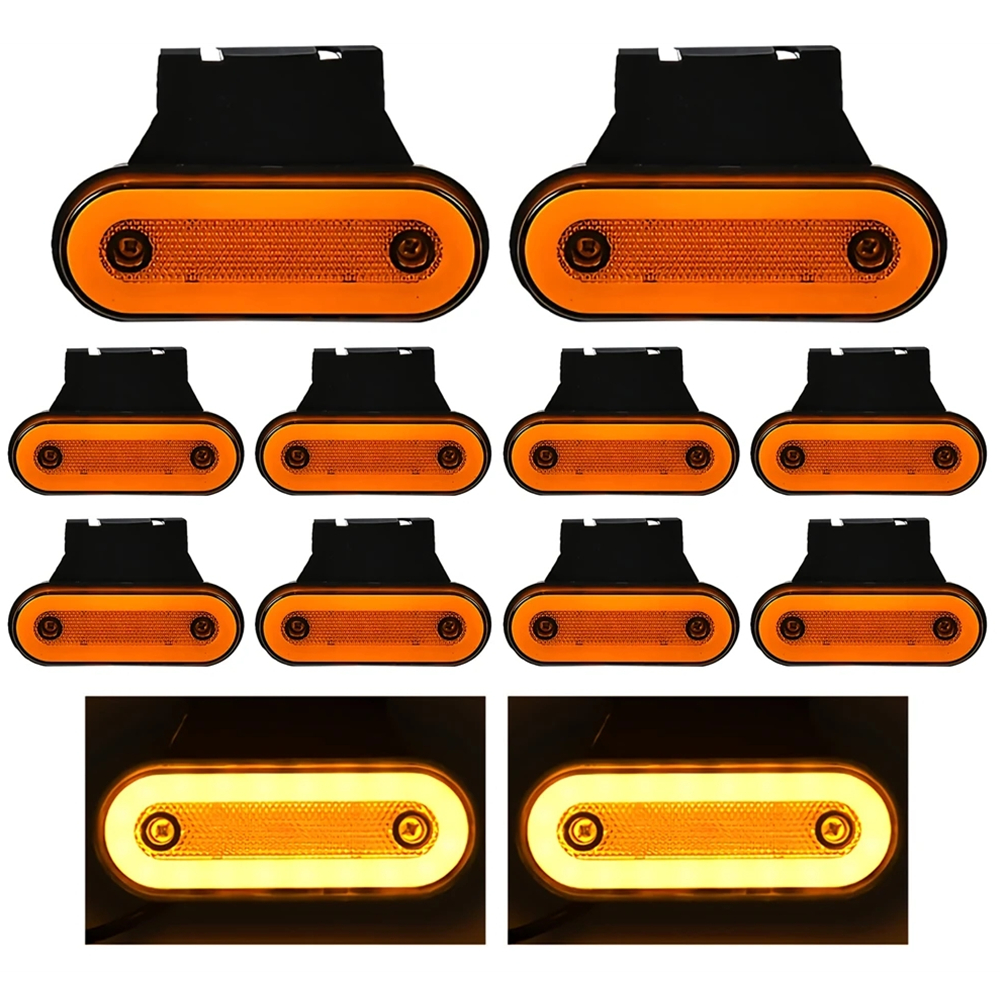 10 pz camion luce laterale luci di ingombro a LED 12 V 24 V carico luce rimorchio indicatore laterale larghezza auto lampada di segnalazione rosso bianco ambra