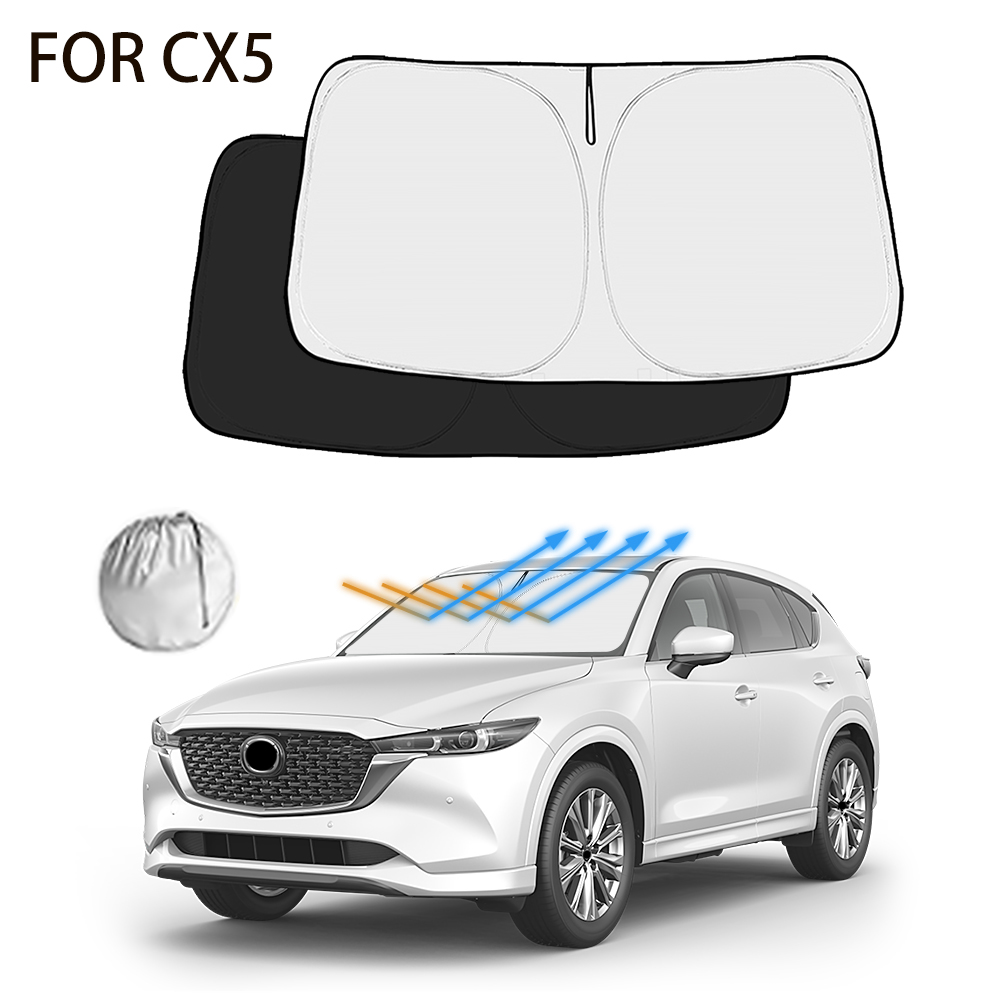 สําหรับ MAZDA CX5 CX-5 2017-2024 กระจกรถยนต์บังแดดหน้าต่างด้านหน้า Sun Shade Visor อุปกรณ์ตกแต่งภายในรถยนต์ UV ป้องกัน
