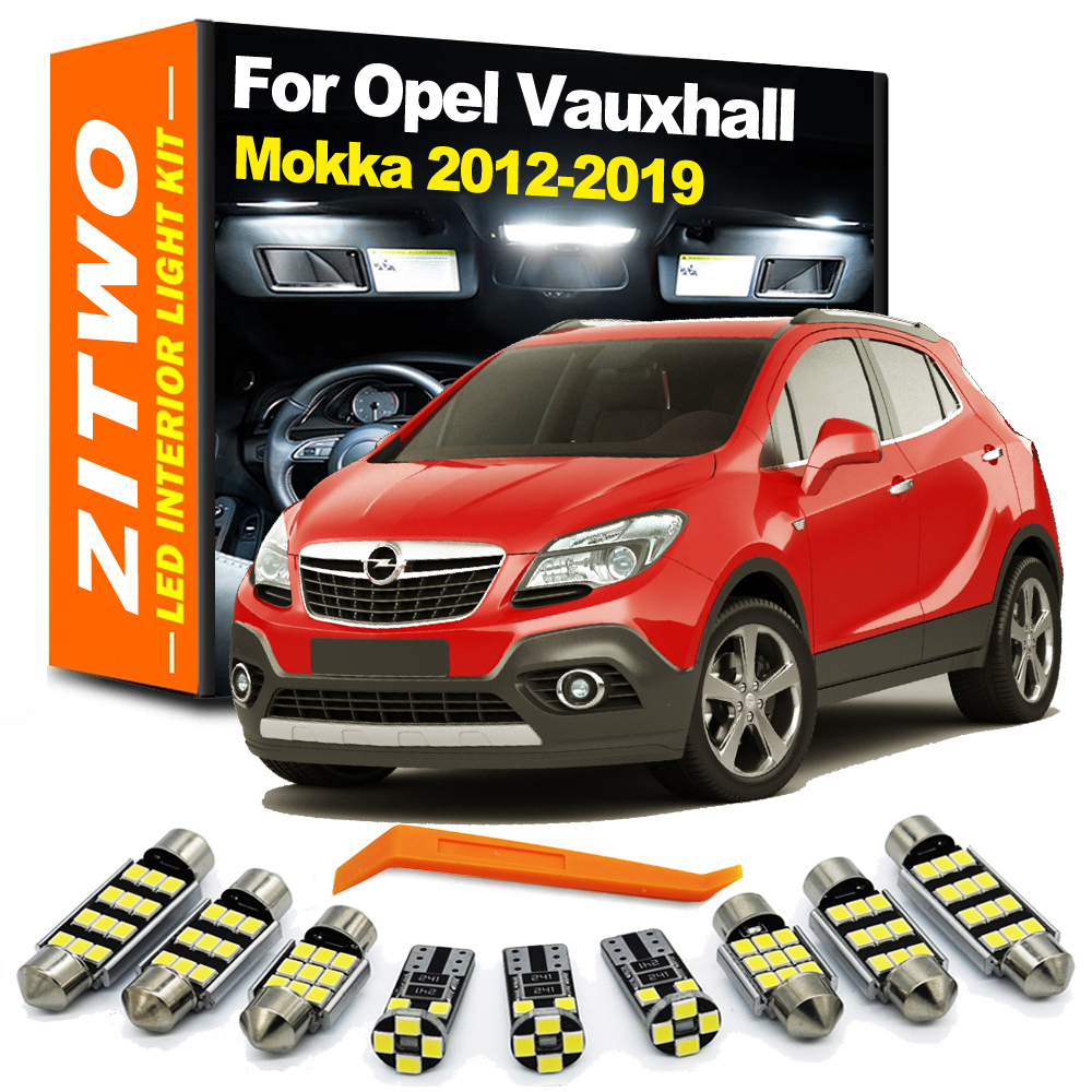 ZITWO 12 ชิ้น LED ภายในโดมแผนที่ชุดหลอดไฟสําหรับ Opel Vauxhall Mokka X 2012 2013 2014 2015 2016 2017 2018 2019 อุปกรณ์เสริม